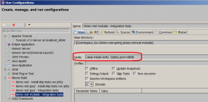 Run integration tests from Eclipse