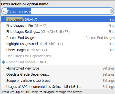 intellij - find action by name